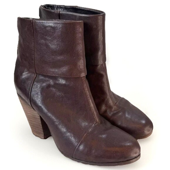 Rag‎ & Bone Classic Newbury Deep Brown Size US 7 EU37 Ankle Boots - Picture 1 of 13
